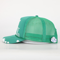 Topi Truker Pria Bordir 3D Berkualitas Tinggi Lima Bagian Custom Grosir, Bahan Mesh Bernapas, Dapat Disesuaikan, untuk Olahraga Luar Ruangan