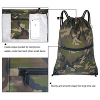 Sac à dos à cordon personnalisé durable avec logo, en tissu Oxford, pour la gym et la natation, avec compartiment à chaussures et poche humide en polyester, unisexe