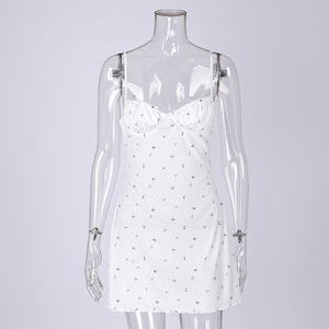 Pijama de Verano 2026, Nuevo, Blanco, Floral, Informal, Transpirable, para Mujer, Camisola de Punto, Estampada, Ropa de Dormir - Product Image 4