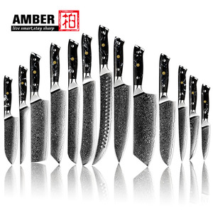 Di alta qualità 8 pollici Kiritsuke <span class=keywords><strong>giapponese</strong></span> damasco coltello da cucina squisita artigianalità con manico in pietra turchese nero - Product Image 6
