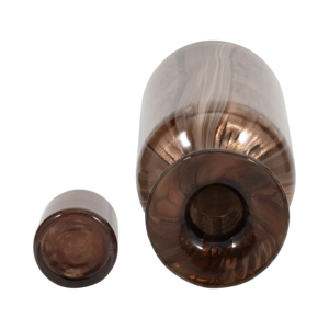 Vaso decorativo in vetro smerigliato con coperchio rimovibile per composizioni floreali in soggiorno e camera da letto - Product Image 5