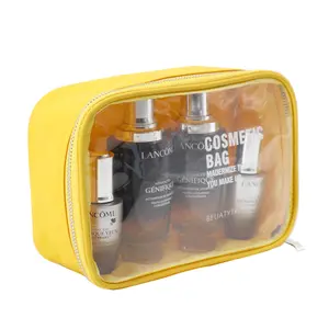 Transparent Window Makeup Cosmetic Beauty Organizer Zipper Case Bag Custom Travel Digital Product Brushes Eye Shadow Storage Bag