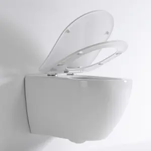 CE Rimless Washdown Ceramic Toilet Bowl Water Closet Commode Hanging P-trap Wall Hung Toilet