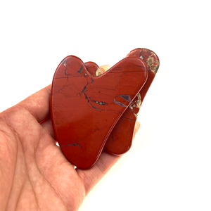 Пользовательский логотип красный яшпер Gua Sha камень для лица натуральный красный камень соскабливание массажный инструмент для традиционной акупунктурной терапии - Product Image 3