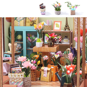 บ้านตุ๊กตาเรือนกระจกดอกไม้พร้อมไฟ LED โมเดลบ้าน DIY ทำมือสำหรับผู้ใหญ่ ของตกแต่งบ้าน ของขวัญ - Product Image 3