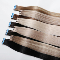Extensions de cheveux humains à bandes invisibles, double trame injectée sans couture, 100% cheveux vierges Remy