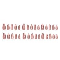 ABS French Design Press on Nails 24Pcs Faux Ongles ABS Amande Moyenne Presse sur Ongles Artificiels
