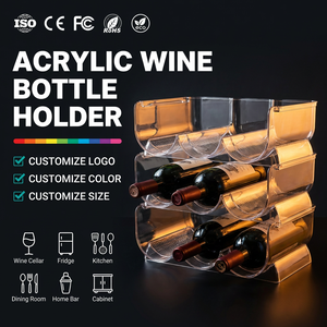 Soporte de acrílico transparente para botellas de vino, estante de almacenamiento de plástico para nevera - Product Image 1