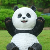 Escultura de Panda Gigante de Fibra de Vidrio, Impermeable, para Decoración de Escaparates, Centros Comerciales y Tiendas