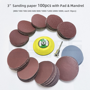 Conjunto de Discos de Papel de Lixa Redondos OEM de 1, <span class=keywords><strong>2</strong></span> e <span class=keywords><strong>3</strong></span> Polegadas com 30, 50, 60, 100, 120, 200 Peças, com Mandril, Gancho e Laço, Almofada de Fibra Abrasiva, Kit de Ferramentas - Product Image 2