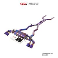Tuyaux d'échappement Catback en titane purifié de haute qualité, couleur violet brûlé, avec valves et télécommande pour BMW F91 92 93 M8 4.4T