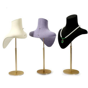 Exhibidor de Joyería de Alta Gama, Busto de Metal y <span class=keywords><strong>Gamuza</strong></span> para Collares, Estuche Exhibidor de Joyería, Maniquí para Exhibición de Joyería - Product Image 5