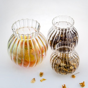 Jarra de almacenamiento de vidrio transparente con forma de calabaza, vacía, con tapas de bambú para Cocina - Product Image 3