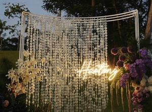 Guirlande de rideau en verre LANJO pour décoration de mariage en extérieur, carillon éolien perlé, toile de fond pour réception, décoration d'arche, fabriqué en Chine - Product Image 6