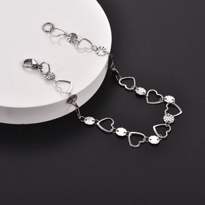 Elegante Pulsera de Acero Inoxidable para Mujer, Cadena de Mano, Tobilleras Dulces con Efecto Envejecido, Brazalete de Corazón para Chicas y Damas, Joyería de Verano para la Playa - Product Image 5