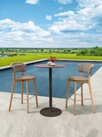 Modernes Komfortables Metall-Aluminium-Legierung Outdoor-Esstisch- und Stuhl-Set für Garten & Außenbereich