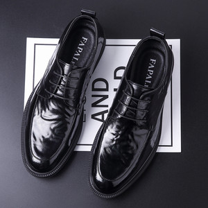 Chaussures Derby en cuir noir pour hommes FAPAI, à lacets, formelles, pour mariage, style classique, respirantes et confortables - Product Image 2