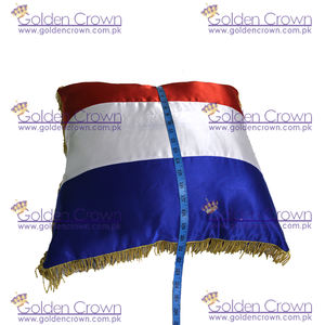 Luxury 100% <b>Silk</b> Cushion Covers for Home Plain Style with Fringe for Ottomans and Ceremonies - Product Image 3