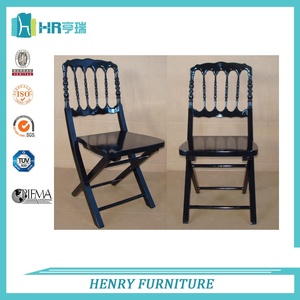 Chaises de mariage pliante en bois blanc, 4 pièces, pour fête, Banquet et salle à manger, vente en gros - Product Image 2