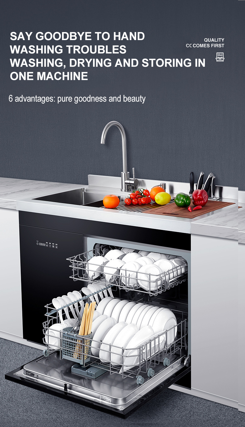 Sink Dishwasher Integrated Embedded Built-in Cabinet Type Multifunctional Drawer Type Automatic Household Intelligent Dishwasher