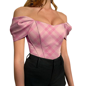 Top Corsé con Hombros Descubiertos y Diseño de Espina de Pescado, Sin Espalda, Sexy, de Moda para Mujer - Product Image 5