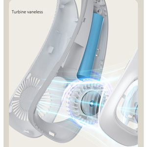 DF11 casque conception 3 vitesses Rechargeable sans feuilles à piles portable mains libres ventilateur de cou Portable sans lame - Product Image 5