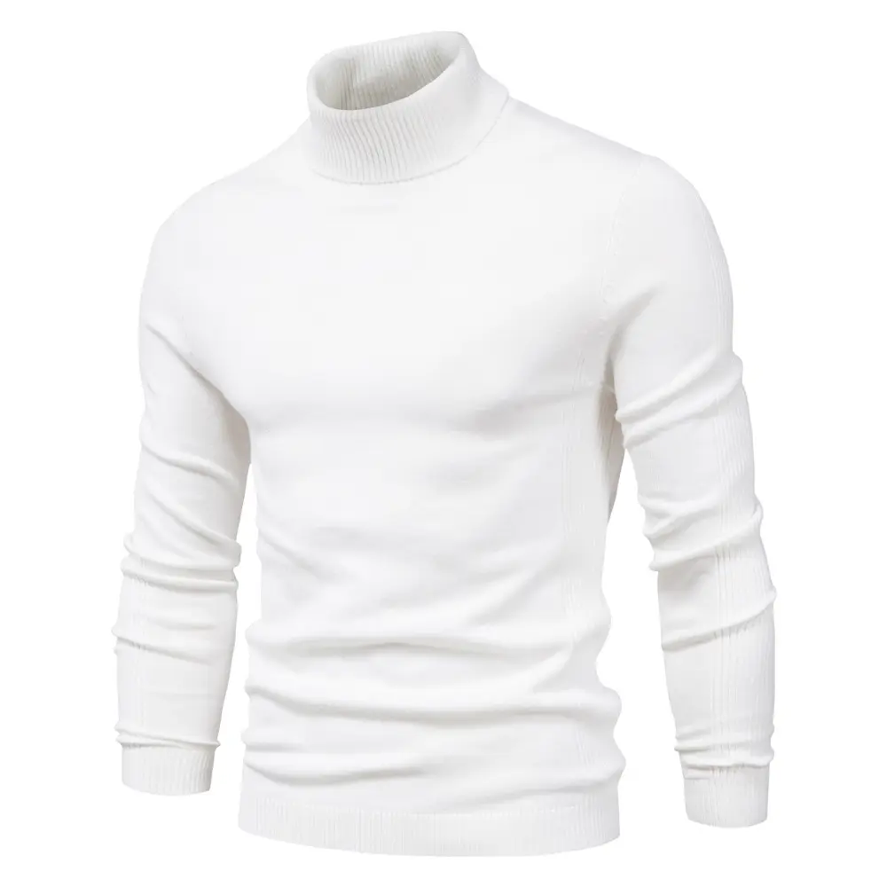 Benutzer definierte Logo Herren Pullover Roll kragen pullover Winter Solid Color Pullover Lässige Roll kragen pullover Herren High Neck Pullover