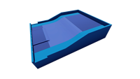 Simulateur de surf bleu clair commercial simulateur de surf équipement de jeu d'eau en fibre de verre à bas prix petit fabricant de deux pistes pour le bord de mer