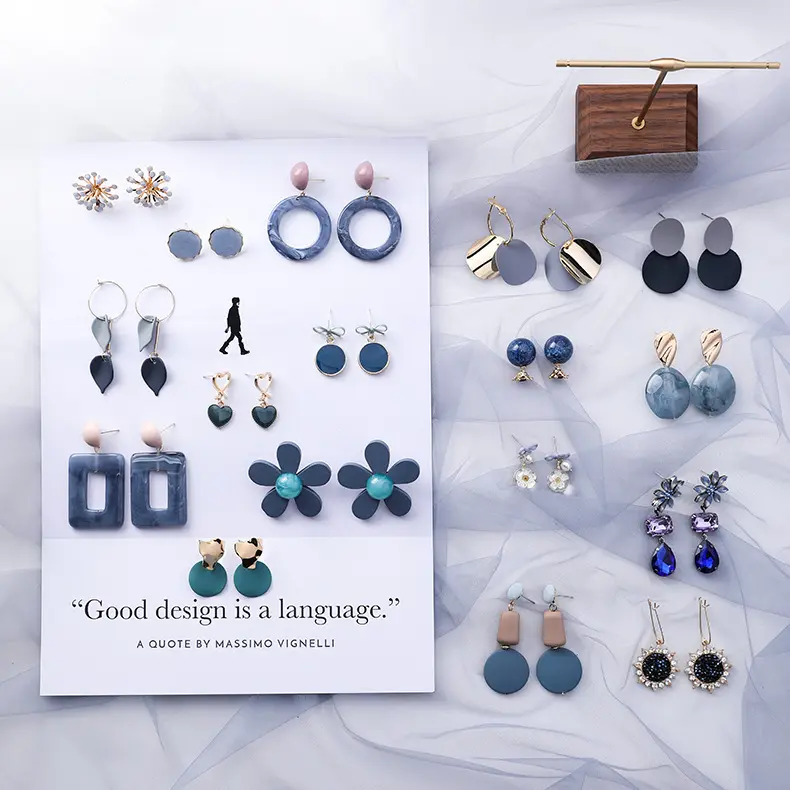 2020 קוריאה אופנה גיאומטרי הצהרת עגילי תכשיטים צבעוני מעורב נמר מודפס אקריליק Drop עגילי לאישה