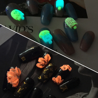 Poudre Lumineuse Bojun YC Vert Néon Fluorescent pour Ongles, 12 Grilles, Pigment Réfléchissant 3D pour Nail Art