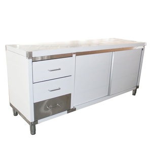 VICTORY KITCHEN 201 Stainless Steel <b>Worktable</b> with Cabinet & Drawer Model WTRWS-1569 for Supermarket Use Made in Shandong - Product Image 1