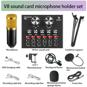 Micrófono de Karaoke con interfaz de Audio para estudio profesional, <span class=keywords><strong>tarjeta</strong></span> de sonido para grabación de ordenador con cable externo <span class=keywords><strong>en</strong></span> <span class=keywords><strong>vivo</strong></span>, nuevo - Product Image 4