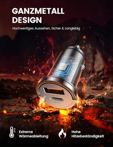 Bộ sạc xe hơi <span class=keywords><strong>USB</strong></span> C Lamicall CR-011AC có chức năng sạc nhanh cho iPhone và Android - Product Image 2