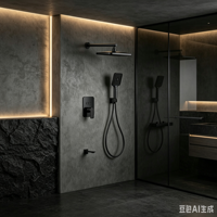 Ensemble de mitigeur de douche encastré en laiton massif, 3 fonctions, robinet de douche mural avec certifications internationales complètes