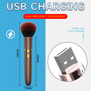 แปรงนวดไฟฟ้าแบบสั่นสะเทือน ชาร์จผ่าน USB ปรับความถี่ได้หลายระดับ สำหรับผู้ใหญ่ สีดำทอง - Product Image 4