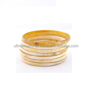 Pulsera de cuerno natural hecha a mano, Círculo de 3,5-4mm con cuerno natural - Product Image 3