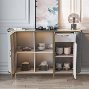 <span class=keywords><strong>Buffet</strong></span> moderne en bois massif avec portes en verre trempé, salle à manger et salon, utilisation hôtelière, meubles de maison - Product Image 4