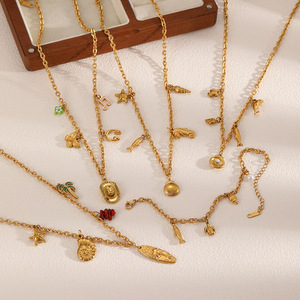 ชุดสร้อยคอรูปปลาดาวและเปลือกหอย ทำจากสแตนเลส ชุบทอง 18K สำหรับผู้หญิง เหมาะสำหรับงานปาร์ตี้ เครื่องประดับแฟชั่น - Product Image 2