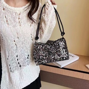 Fashion Womens Sparkly Sequin <strong>Silver</strong> Purse Shoulder Bag Evening Handbags Glitter Hobo Bag <strong>Clutch</strong> for Party Prom Club Wedding - Product Image 2
