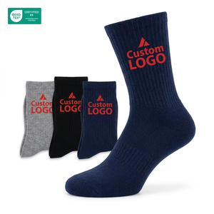 Chaussettes <span class=keywords><strong>de</strong></span> sport côtelées personnalisées pour hommes en coton et nylon respirant avec logo brodé en forme <span class=keywords><strong>de</strong></span> triangle - Product Image 1