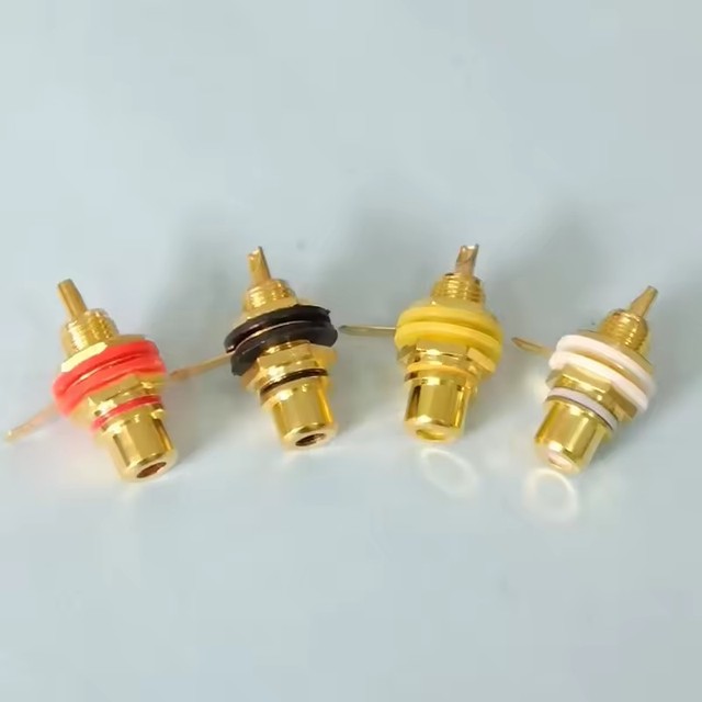 RCA Female Socket Lotus Connector Chassis Panel Mount Adapter Audio Terminal Plug AV Plug Gold Plated