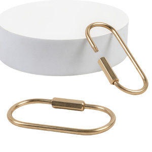 Porte-clés en laiton de 2,36 pouces avec fermoir à vis, mousqueton en laiton durable et simple pour clés - Product Image 2