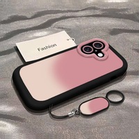Coque souple rose dégradé tie-dye, motif dessin animé mignon pour iPhone 12 13 14 15 16 17