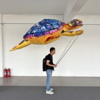 Grande mascotte gonflable tortue ambulante avec souffleur et sac à dos, accessoire de performance gonflable pour défilé de carnaval sur le thème de l'océan