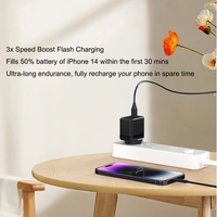 Pengisi Daya Ponsel Anti Api Khusus 45W GaN III USB-C/USB-A Pengisi Daya Cepat 3-Port PPS PD Ringkas untuk Laptop & Perangkat