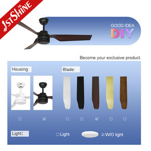 1stshine Ventilateur de plafond Fabricant Ventes DC Moteur en cuivre Télécommande 6 vitesses Ventilateurs de plafond sans lumières - Product Image 4