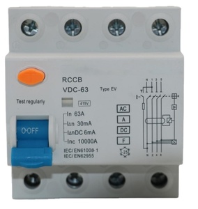Disjuntor Diferencial RCCB CRRB-63 Li Anti Choque Elétrico Interruptor Principal Circuito Aberto 230/415V Capacidade de Interrupção 10kA - Product Image 2