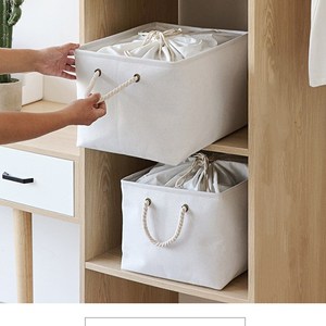 Gris et <span class=keywords><strong>Blanc</strong></span> Paniers À Linge Paniers pour Salle De Bain Placard Buanderie et Bacs De Rangement - Product Image 5