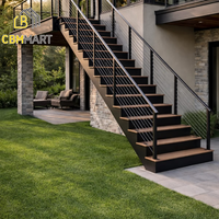CBMmart Maßgefertigte Außen-Metalltreppe Hochwertige Stahltreppe für Innen und Außen Individuelle Größe Moderne Außentreppe