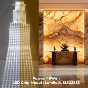 Panneau LED flexible de 10 m x 240 mm pour la décoration intérieure en pierre/onyx/marbre avec lumière ultra-uniforme et design découpable - Product Image 6